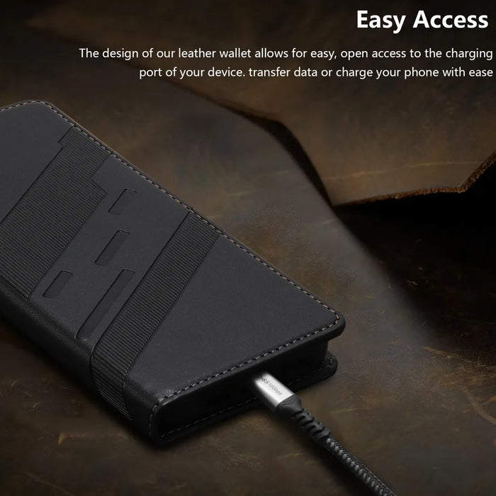 For Natural AI Phone Case 009 Punk Style Imprinted Wallet Stand Folio Flip Leather Cover - Black - 6