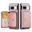 CASEME for Google Pixel 8a JEEHOOD Case  J02 Leather Back Cover with Detachable Zipper Card Holder Kickstand - Pink - 1