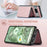CASEME for Google Pixel 8a JEEHOOD Case  J02 Leather Back Cover with Detachable Zipper Card Holder Kickstand - Pink - 5