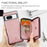 CASEME for Google Pixel 8a JEEHOOD Case  J02 Leather Back Cover with Detachable Zipper Card Holder Kickstand - Pink - 7