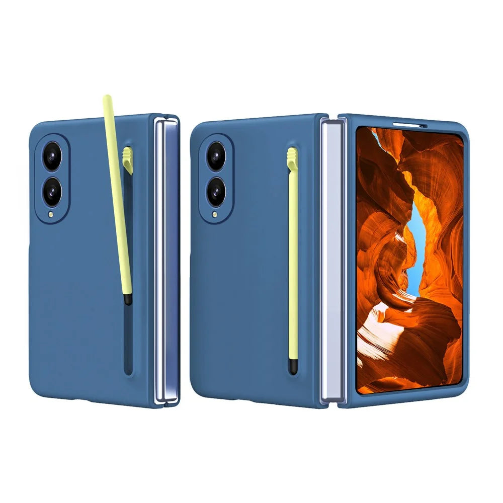 For Samsung Galaxy Z Fold8 Case with Stylus Hard PC Phone Back Cover - Sky Blue - 1