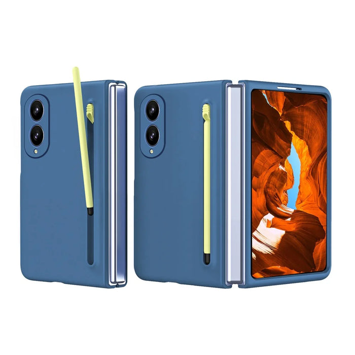 For Samsung Galaxy Z Fold8 Case with Stylus Hard PC Phone Back Cover - Sky Blue - 1