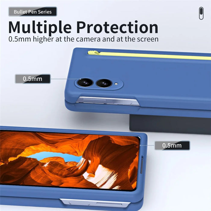 For Samsung Galaxy Z Fold8 Case with Stylus Hard PC Phone Back Cover - Sky Blue - 5
