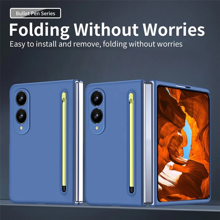 For Samsung Galaxy Z Fold8 Case with Stylus Hard PC Phone Back Cover - Sky Blue - 7