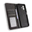 For TCL K70 5G Leather Case Wallet Stand Retro Texture Phone Cover - Black - 5