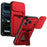 For iPhone 17 Pro Case Slide Camera Cover Kickstand PC + TPU Phone Shell with Card Holder - Red - 1