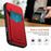 For iPhone 17 Pro Case Slide Camera Cover Kickstand PC + TPU Phone Shell with Card Holder - Red - 3