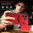 For iPhone 17 Pro Case Slide Camera Cover Kickstand PC + TPU Phone Shell with Card Holder - Red - 7