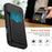 For iPhone 16 Pro Max Case Slide Camera Cover Kickstand PC + TPU Phone Shell with Card Holder - Black - 3