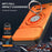 For iPhone 17 Pro Max Case Sliding Camera Cover Ring Kickstand PC + TPU Phone Shell with Tempered Glass Film - Orange - 5
