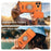 For iPhone 17 Pro Max Case Sliding Camera Cover Ring Kickstand PC + TPU Phone Shell with Tempered Glass Film - Orange - 7
