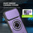 For iPhone 16 Pro Case Sliding Camera Cover Ring Kickstand PC + TPU Phone Shell with Tempered Glass Film - Purple - 5