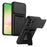 For Samsung Galaxy A57 5G Case Slide Camera Cover Kickstand PC + TPU Phone Shell with Card Holder - Black - 1