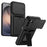For Samsung Galaxy S26+ Case Slide Camera Cover Kickstand PC + TPU Phone Shell with Card Holder - Black - 1