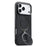 SUTENI G7 for iPhone 17 Pro Magnetic Case Rotating Kickstand Triangle Texture Leather + TPU Phone Cover - Black - 6