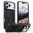SUTENI G7 for iPhone 17 Pro Magnetic Case Rotating Kickstand Triangle Texture Leather + TPU Phone Cover - Black - 7