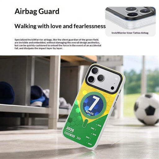 BENKS D3 for iPhone 17 Pro Max Magnetic Case Football Theme TPU Shockproof Phone Cover - Brazilian Wilderness - 2