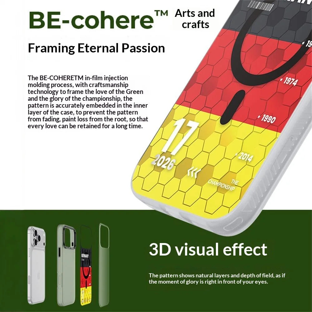 BENKS D3 for iPhone 17 Pro Magnetic Case Football Theme TPU Shockproof Phone Cover - Brazilian Wilderness - 2