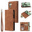 For Samsung Galaxy S26 FE Case Zipper Wallet Multiple Card Slots Leather Phone Cover with Wrist Strap - Brown - 1