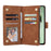 For Samsung Galaxy S26 FE Case Zipper Wallet Multiple Card Slots Leather Phone Cover with Wrist Strap - Brown - 2