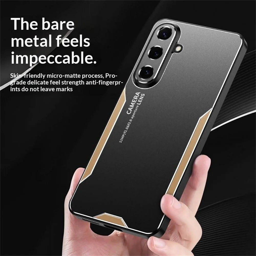 For Samsung Galaxy S26 FE Phone Case Aluminium Alloy TPU PC Back Cover - Gold - 4