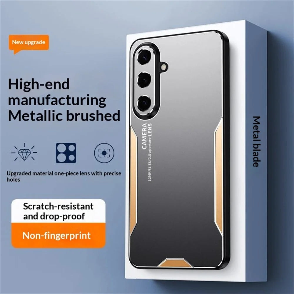 For Samsung Galaxy S26 FE Phone Case Aluminium Alloy TPU PC Back Cover - Gold - 7