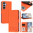 For Samsung Galaxy S26 Case PU Leather Heart Pattern Wallet Flip Phone Cover with Hand Strap - Orange - 2