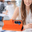For Samsung Galaxy S26+ Case PU Leather Heart Pattern Wallet Flip Phone Cover with Hand Strap - Orange - 3