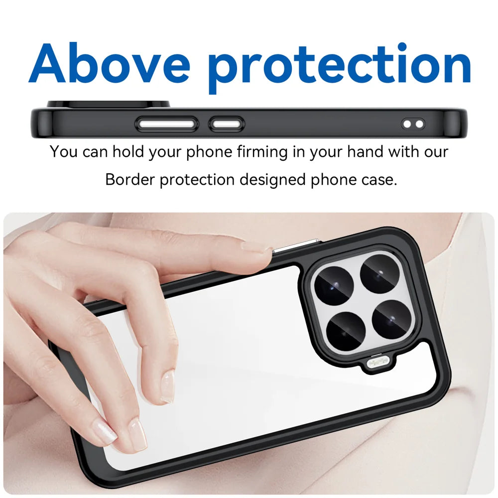 WANLONFENG for Xiaomi 17T Phone Case  XC Series TPU Acrylic Cover with Tempered Glass (Big Lens Hole) - Black - 5