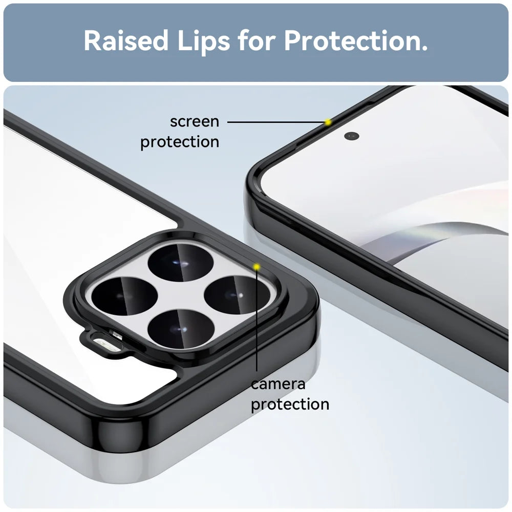 WANLONFENG for Xiaomi 17T Phone Case  XC Series TPU Acrylic Cover with Tempered Glass (Big Lens Hole) - Black - 7