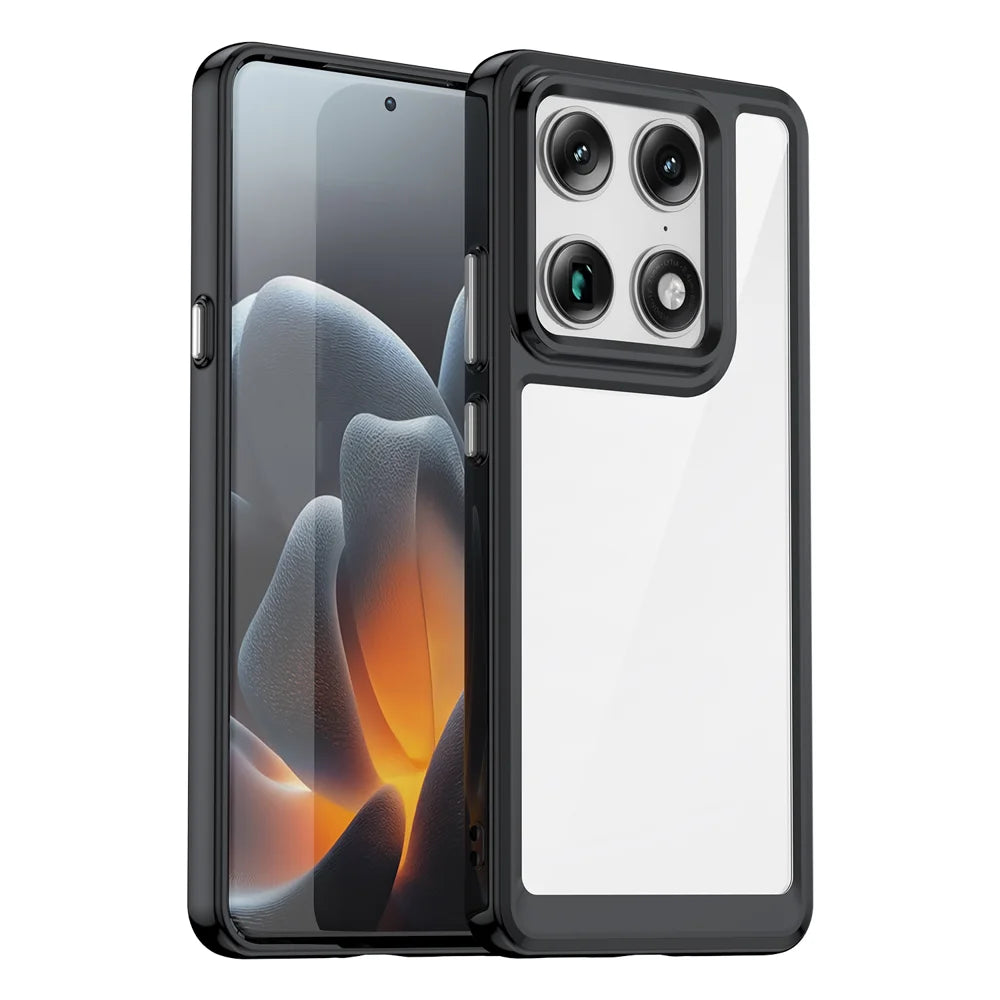 WANLONFENG for Motorola Moto X70 Air Pro 5G / Motorola Signature 5G Phone Case  XC Series TPU Acrylic Cover with Tempered Glass (Big Lens Hole) - Black - 2