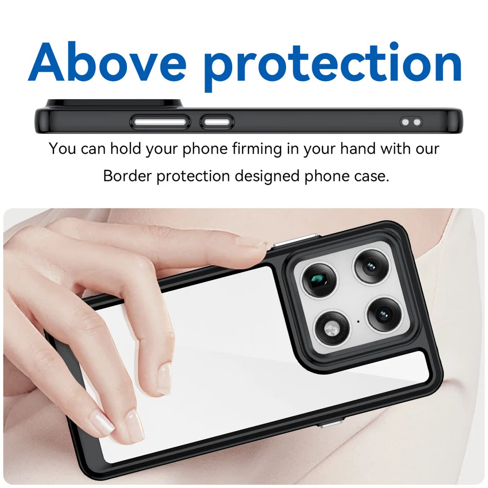 WANLONFENG for Motorola Moto X70 Air Pro 5G / Motorola Signature 5G Phone Case  XC Series TPU Acrylic Cover with Tempered Glass (Big Lens Hole) - Black - 5