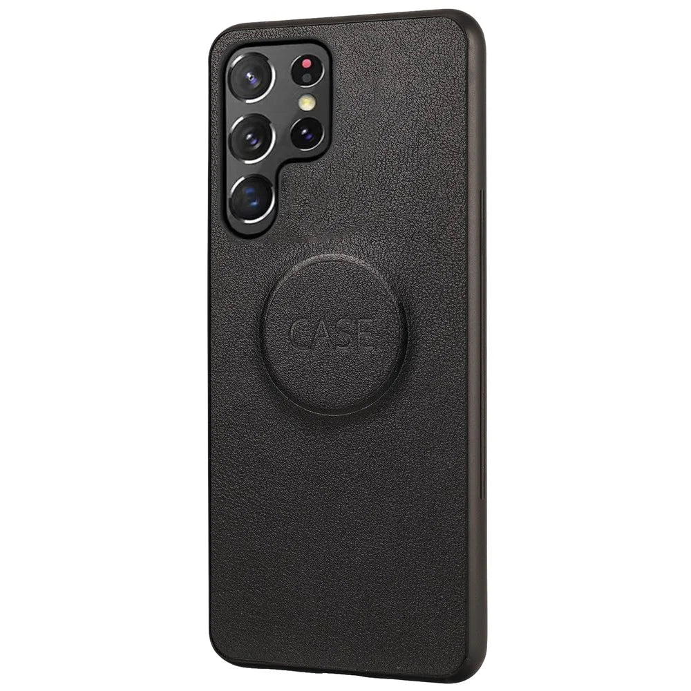 For Samsung Galaxy S23 Ultra Ultra-thin Detachable Cell Phone Case PU Leather+TPU Cell Phone Cover Wallet Work for Magnetic Car Mount - Black - 6