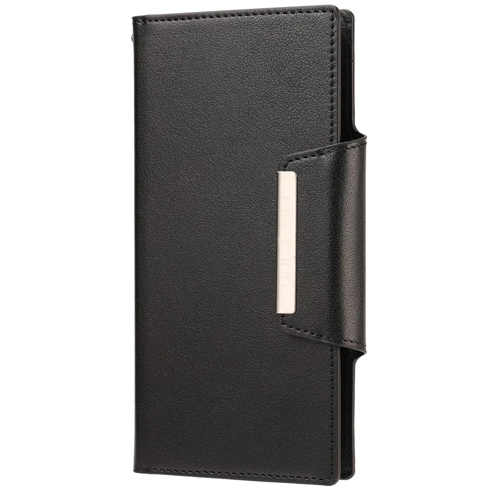 For Samsung Galaxy S23 Ultra Ultra-thin Detachable Cell Phone Case PU Leather+TPU Cell Phone Cover Wallet Work for Magnetic Car Mount - Black - 7