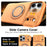 For iPhone 18 Pro / 17 Pro Case Slide Camera Cover Kickstand TPU + PC Phone Protective Shell with Card Holder - Orange - 6