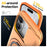 For iPhone 17 Case Slide Camera Cover Kickstand TPU + PC Phone Protective Shell with Card Holder - Orange - 5