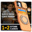 For iPhone 17 Case Slide Camera Cover Kickstand TPU + PC Phone Protective Shell with Card Holder - Orange - 6