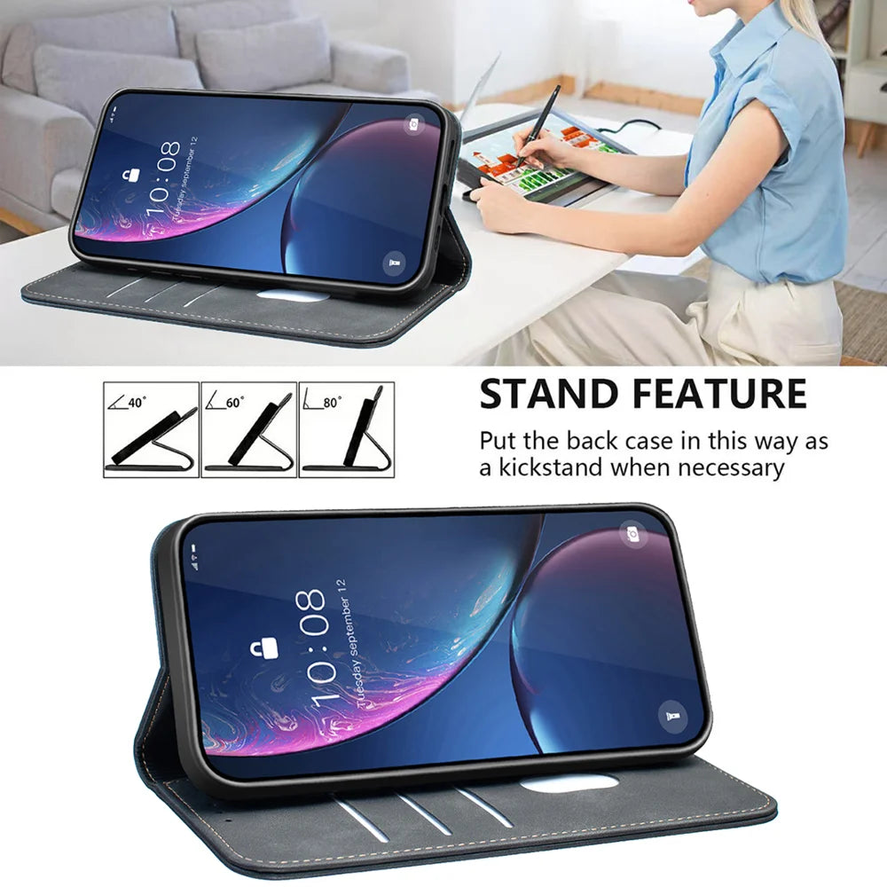 BINFEN COLOR for Sony Xperia 1 VIII RFID Blocking Calf Texture PU Leather Phone Cover - Black - 6