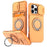 For iPhone 16 Pro Max Case Slide Camera Cover Kickstand TPU + PC Phone Protective Shell with Card Holder - Orange - 1
