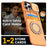 For iPhone 16 Pro Max Case Slide Camera Cover Kickstand TPU + PC Phone Protective Shell with Card Holder - Orange - 5