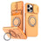 For iPhone 14 Pro Case Slide Camera Cover Kickstand TPU + PC Phone Protective Shell with Card Holder - Orange - 1