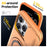 For iPhone 14 Pro Case Slide Camera Cover Kickstand TPU + PC Phone Protective Shell with Card Holder - Orange - 4