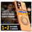 For Samsung Galaxy S24 Ultra Case Slide Camera Cover Kickstand TPU + PC Phone Protective Shell with Card Holder - Orange - 5