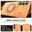 For Samsung Galaxy S25 FE Case Slide Camera Cover Kickstand TPU + PC Phone Protective Shell with Card Holder - Orange - 6