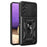 Shockproof Phone Case for Samsung Galaxy A14 5G / A14 4G Ring Kickstand PC + TPU Protective Back Cover with Slide Camera Protector - Black - 1