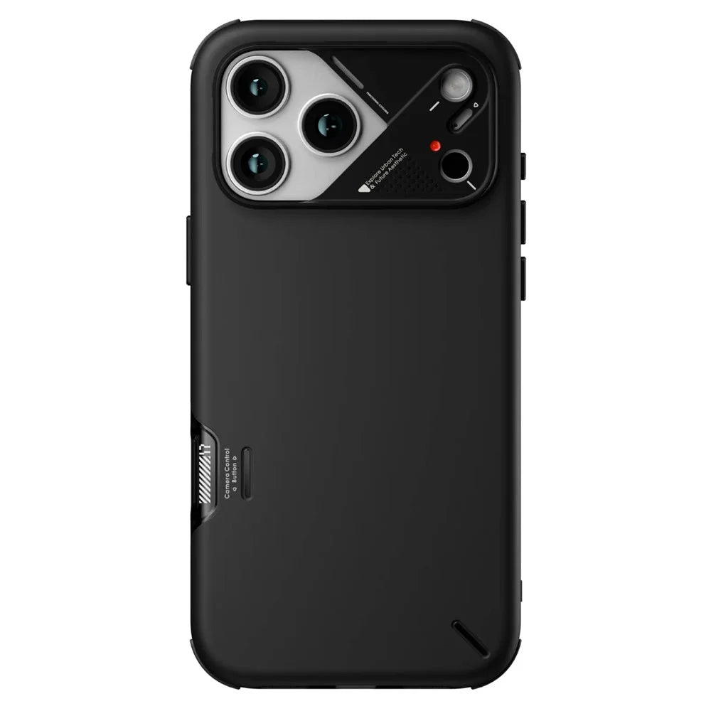 AULUMU A17 For iPhone 17 Pro Max Shockproof Magnetic Case PC + TPU Phone Cover with Aluminum Alloy Camera Frame - Black - 2