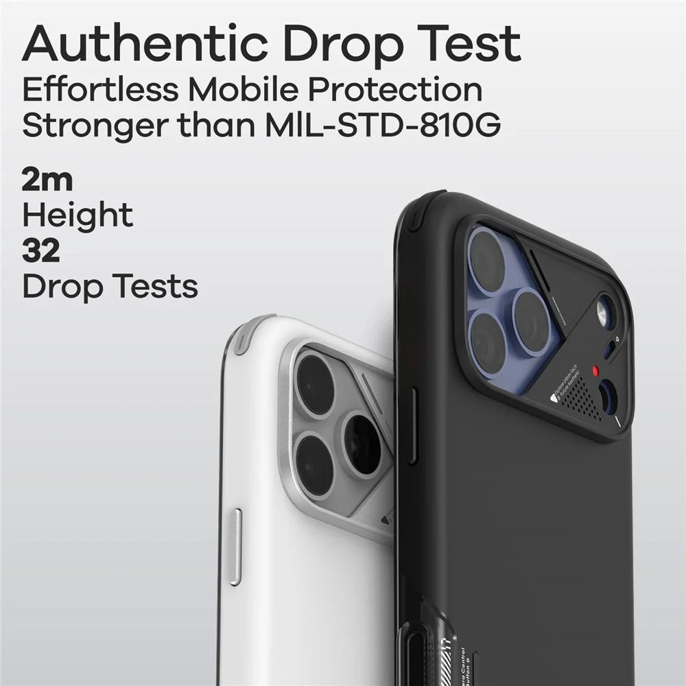 AULUMU A17 For iPhone 17 Pro Max Shockproof Magnetic Case PC + TPU Phone Cover with Aluminum Alloy Camera Frame - Black - 3