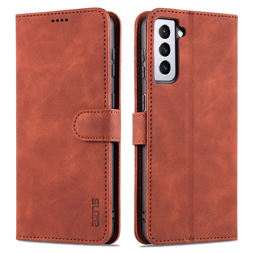 AZNS For Samsung Galaxy S23+ Anti-scratch PU Leather Magnetic Flip Cover Stand Wallet Drop Protection Phone Case - Brown - 1