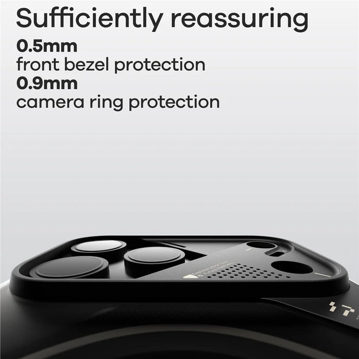 AULUMU For iPhone 17 Pro Max Aramid Fiber Case Ultra Thin Magnetic Phone Cover with Real-Time Temperature Monitoring - Black - 4