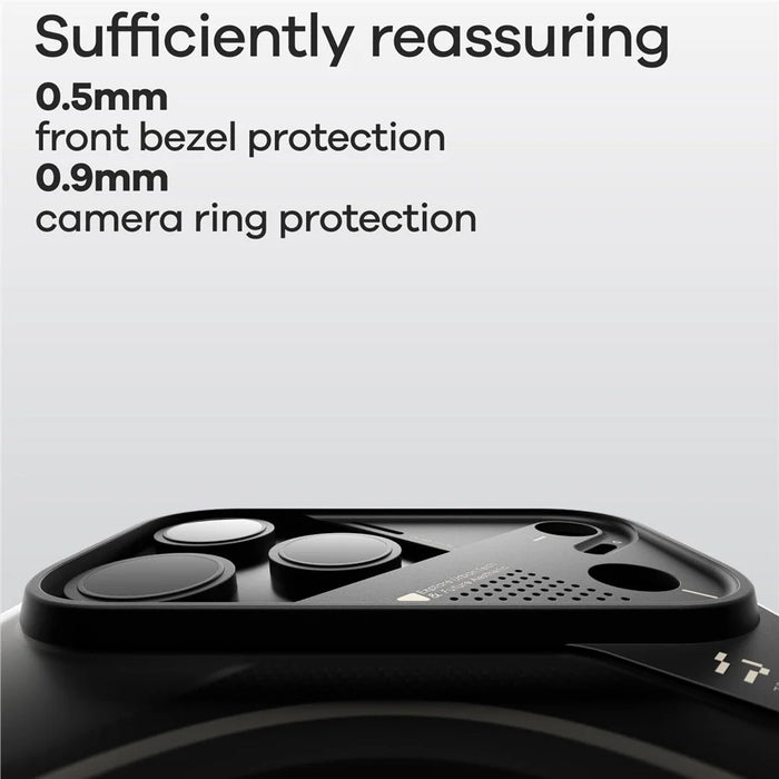 AULUMU For iPhone 17 Pro Aramid Fiber Case Ultra Thin Magnetic Phone Cover with Real-Time Temperature Monitoring - Black - 4